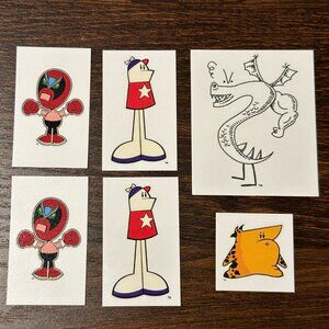 RARE Homestar Runner Temporary Tattoo Collectible Set of 6 Internet Cartoon
